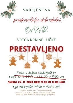 Plakat za prestavljen datum vrtec